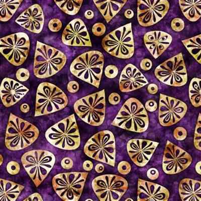 Dan Morris Flamenco Collection Leaf Violet Fabrics 0.5m