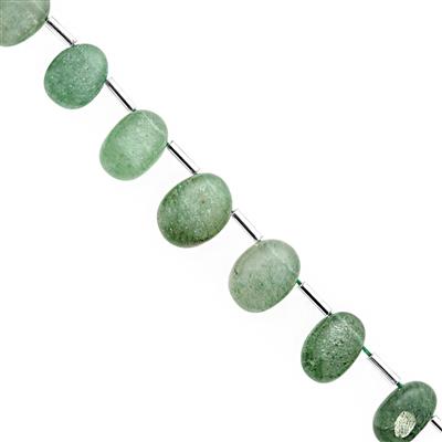 65cts Green Aventurine Quartz Graduated Smooth Oval Approx 9x7 to 15x11mm, 18cm Strand with spacers