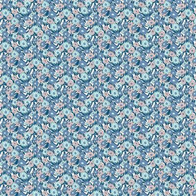Liberty Heirloom 3 Marguerite Meadow Blue Fabric 0.5m