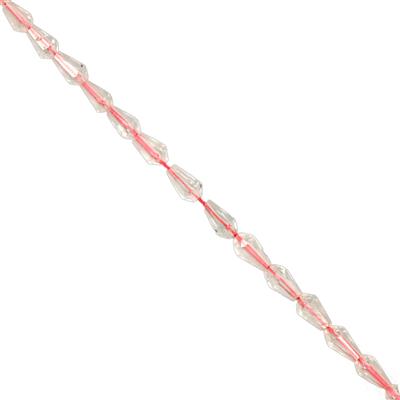 3.40cts Morganite Faceted Raindrops Approx 2.5x1.5 to 5x2.5mm, 19cm Strand With Spacers