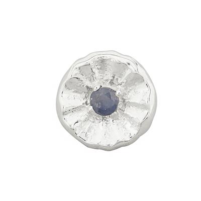 Gemstone Garden By Natalie Patten: 925 Sterling Silver Morning Glory Bead, Approx 11mm with Blue Sapphire - September