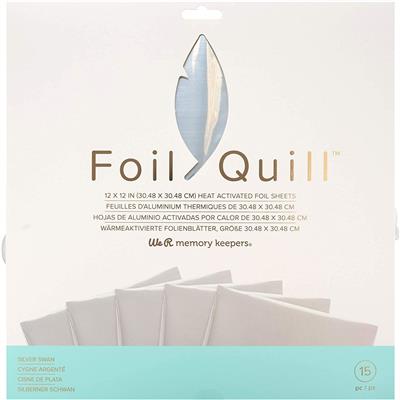 WR Foil Quill Foil Silver Swan 12''x12'' Pack of 15pcs
