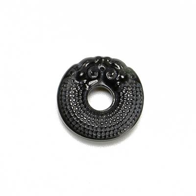 20cts Black Nephrite Jade Dragon Pendant, Approx 25mm