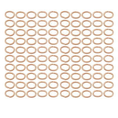 Rose Gold Colour Plated Copper Plain Oval Shape Open Jump Ring Approx OD 7x5mm ID 5x3mm (100Pcs)