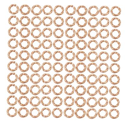 Rose Gold Colour Plated Copper Twisted Open Jump Ring Approx OD 5mm, ID 3mm (100Pcs)