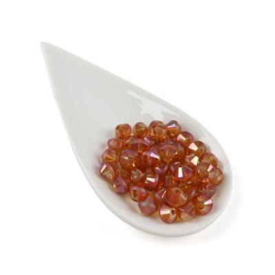 Burnt Orange AB Glass & Frosted Faceted Flying Saucer Beads Approx 8mm, 57pcs