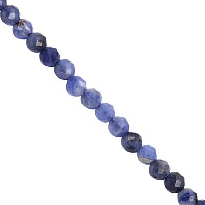 8cts Sodalite Faceted Round Approx 2mm, 31cm Strands