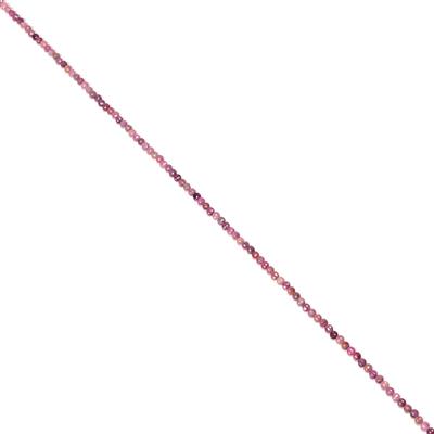 30cts Ruby Faceted Coins Approx 4mm, 38cm Strand