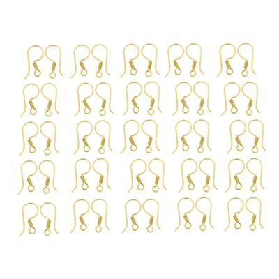 Gold Plated Base Metal Shepherd Ear Hooks, Approx 17x7mm (50pcs)