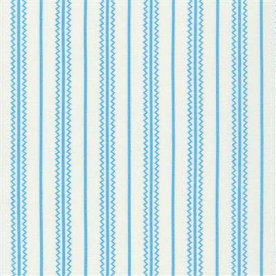 Daisy's Bluework Collection Stripes Cornflower Fabric 0.5m