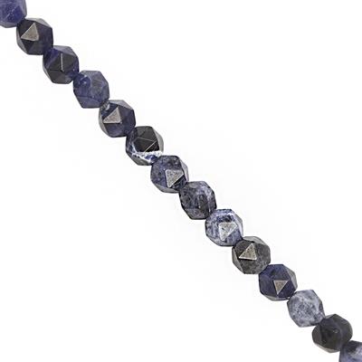 50cts Sodalite Faceted Star Cut Approx 5 to 5.5mm, 28cm Strand