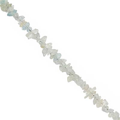 160cts Aquamarine Nugget Approx 2x1 to 7x2mm, 100 inch Strand