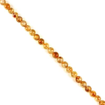 120cts Snowflake Citrine Plain Rounds Approx 10mm, 38cm Strand