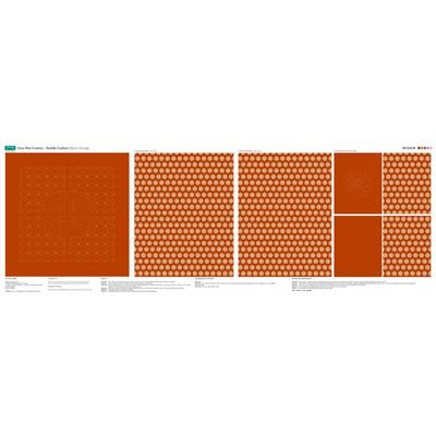 Cara Mia Creative Burnt Orange Sashiko Cushion Fabric Panel (140cm x 46cm)