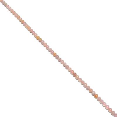 95cts Sakura Agate Plain Rounds, Approx 6mm, 38cm Strand