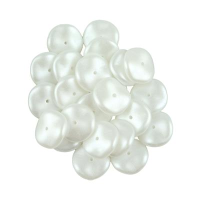 Preciosa Ornela Alabaster Pearl Pastel White Ripple Beads Approx. 12mm (25pcs)