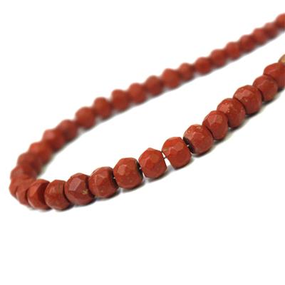 50cts Red Jasper Faceted Rondelles Approx 3-5mm, 33cm Strand