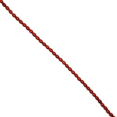 100cts Red Jasper Rice Beads Approx 8x6mm, 38cm Strand