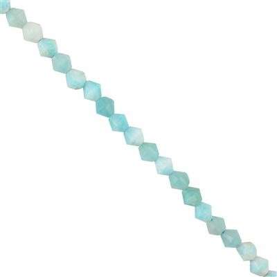 25cts Amazonite  Faceted Bicones, Approx 4mm, 38cm Strand