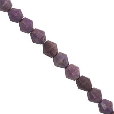 55cts Bursa Purple Jadeite Jade Faceted Bicone 5 to 8mm 15cm Strand