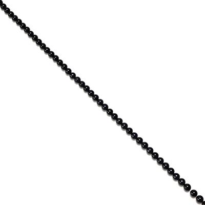 140cts Black Selenite Plain Rounds, Approx 8mm, 38cm Strand