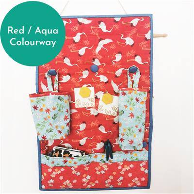 Sew Crazy Girls Cozy Couch Craft Center Kit: Fabric & Hardware Red / Aqua