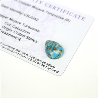 5.7cts Copper Mojave Turquoise 16x12mm Pear  (R)