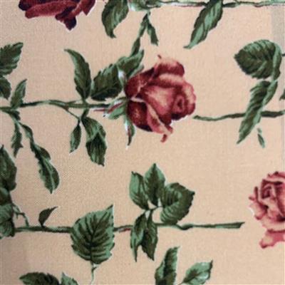 Country Floral Red Rose on Sand Fabric 0.5m Exclusive