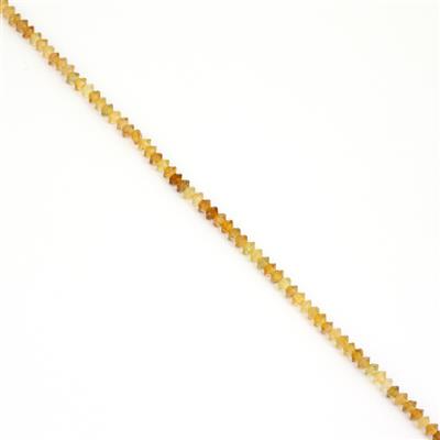 20cts Yellow Tourmaline Faceted Saucers Approx 2x3mm, 38cm