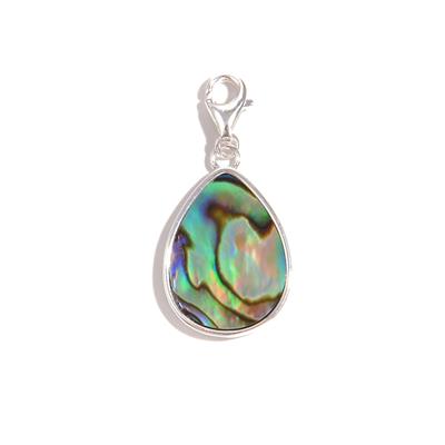 925 Sterling Silver With Paua Pendant, Approx 21x14mm 