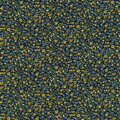 Sevenberry Petite Garden Lawn Collection Ditsy Navy Fabric 0.5m