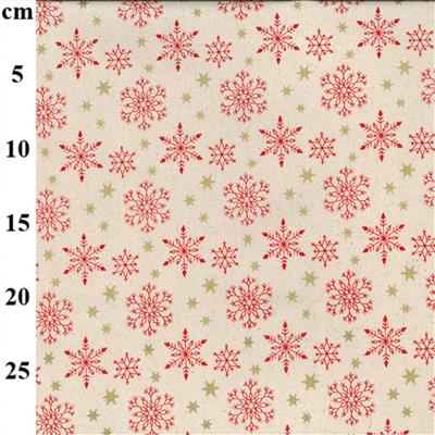 100% Cotton Red Snowflake Fabric 0.5m