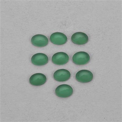 10.7cts Green Onyx Approx 8x6mm Oval Pack of 10