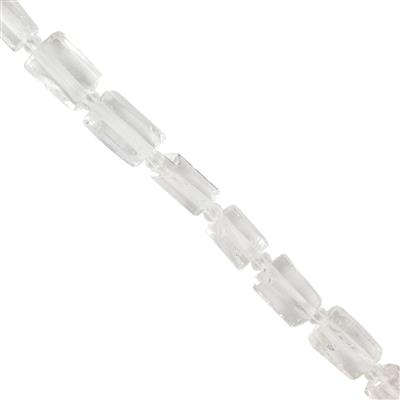 125cts Clear Quartz Pillar Beads Approx 8x12mm, 38cm Strand with Spacers 