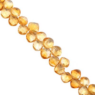45cts Rio Grande Citrine Top Side Drill Graduated Faceted Square Approx 6 to 9mm, 15cm Strand with Spacers