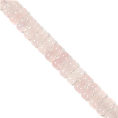 290cts Rose Quartz Barbell Beads Approx 8x16mm 38cm Strand with Spacers 