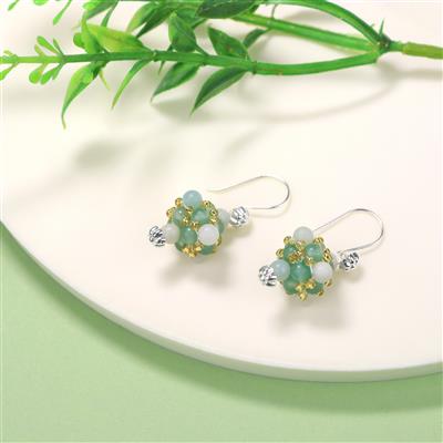 Joy To The World - Multi Colour Amazonite & Green Aventurine 4mm Rounds, 38cm Strands & Silver Plated Base Metal Flower Bead Cap Findings Packs, 42pcs