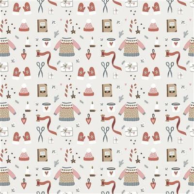 Riley Blake Warm Wishes Jumpers Parchment Fabric 0.5m
