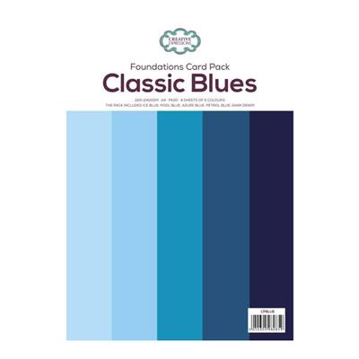 Creative Expressions Classic Blues Paper Pack 220-240gsm A4 Pk20 4 sheets of 5 colours