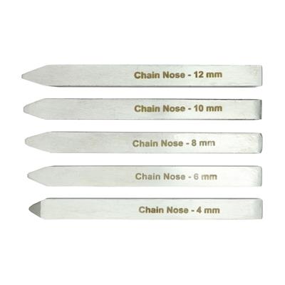 Chain Nose Sunray Steel Punches, 4-12mm, Set of 5