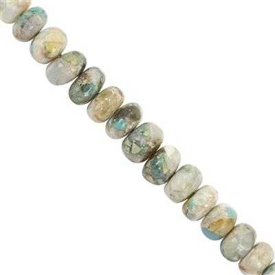 20cts Opal With Turquoise Smooth Roundels Approx 6x3 to 8x5mm 7cm Strand 