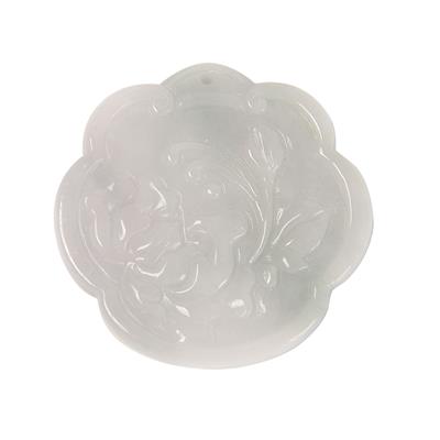 100cts Type A Floating Flower Jadeite Carved  Flower Pendant  Approx 40mm, 1pc 