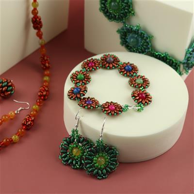 Multi Colour Popcorn Agate, Seed Beads & SuperDuo Crystal Project With Instructions By Mark Smith