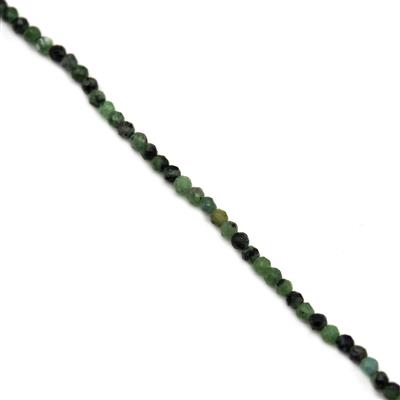 10cts Ruby Zoisite Faceted Rounds Approx 2mm 38cm strand