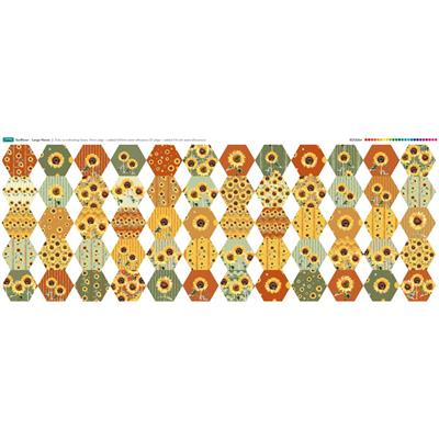 Sunflower Hexie Fabric Panel (140 x 58 cm)