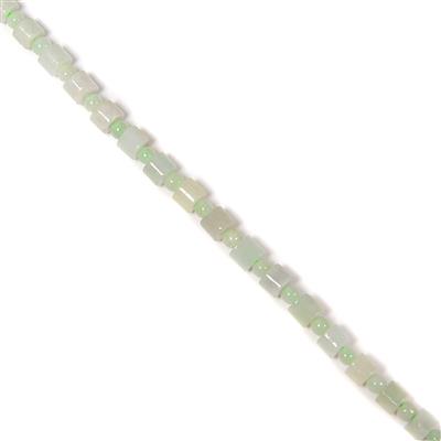 90cts Type A Jadeite Drums 5x4mm & Rounds 4mm, 38cm Strand