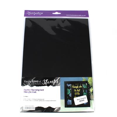 Hunkydory Superior Stamping Card - Midnight Black, Contains 25 x A4 240gsm sheets of Black Stamping Card