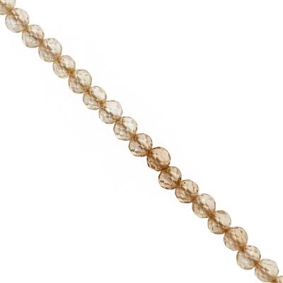 10cts Imperial Topaz Faceted Round Approx 2mm 30cm Strands