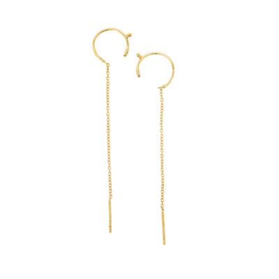 Gold 925 Sterling Silver Threader Earrings with Hook, Approx (2 pairs)