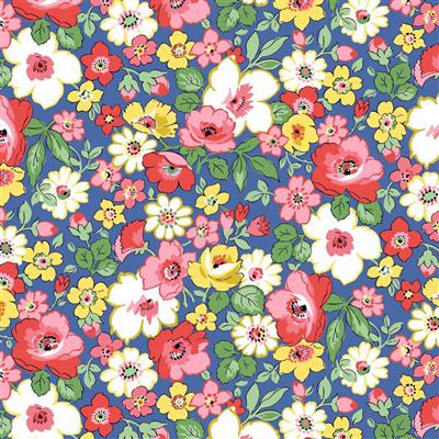 Liberty Heirloom 2 Hedgerow Bloom Blue Fabric 0.5m